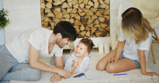 Family coloring on the floor